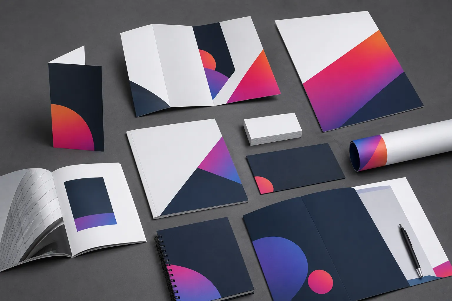 Projekty graficzne i identyfikacja wizualna - logo, ulotki i materiały reklamowe